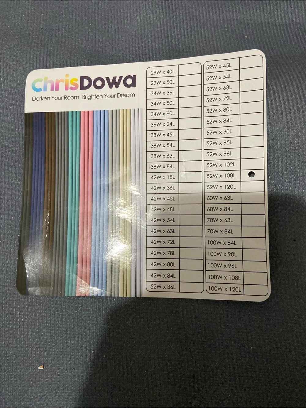 Chris Dowa Darken 52W X 108 L” Curtain 2 PK